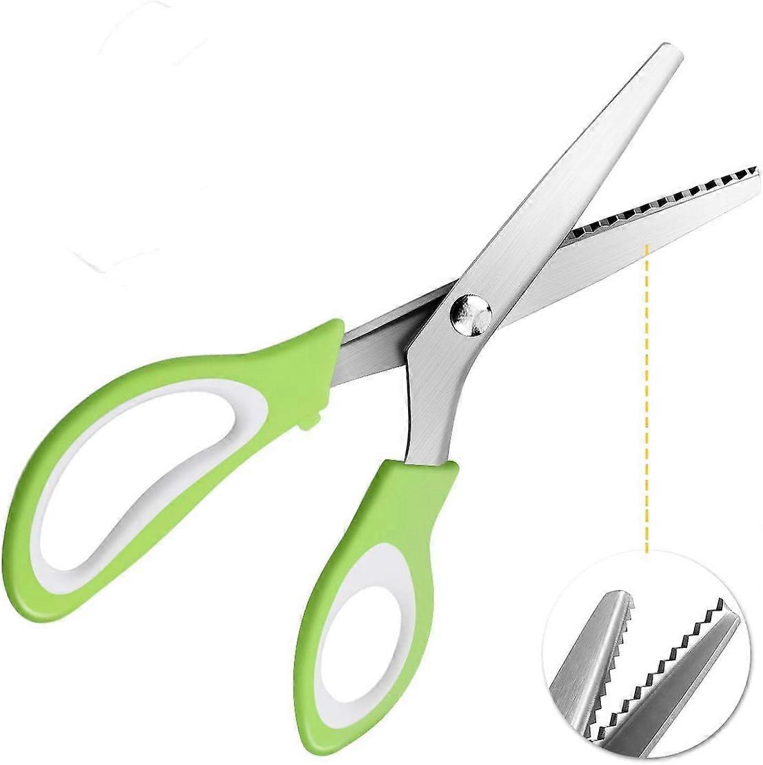 Sewing Scissors Professional Quality 24Cm - Green Serrating Scissors