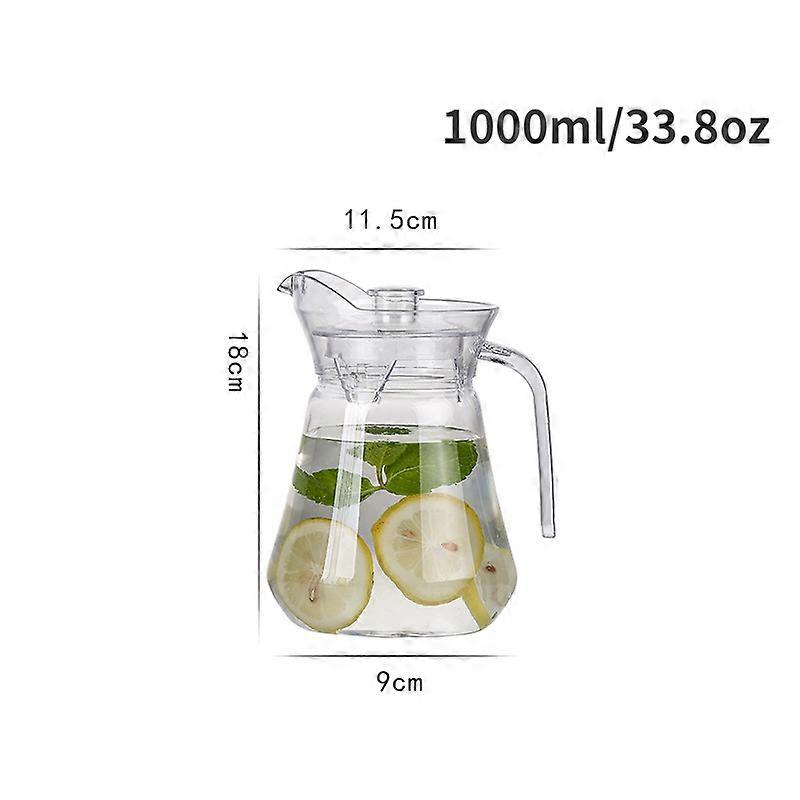 1pc, Heavy Duty Acrylic Water Pitcher With Lid, 32oz/50oz/67oz Capacity For Cold Beverages, Perfect For Summer Drinkware Tea Pitcher For Juice, Milk,