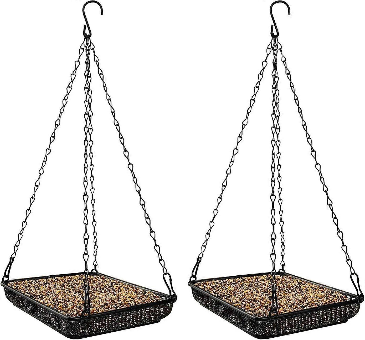 Set of 217.5*17.4*41cmMetal Hanging Bird Feeders with Durable Chains for Outdoor and Garden