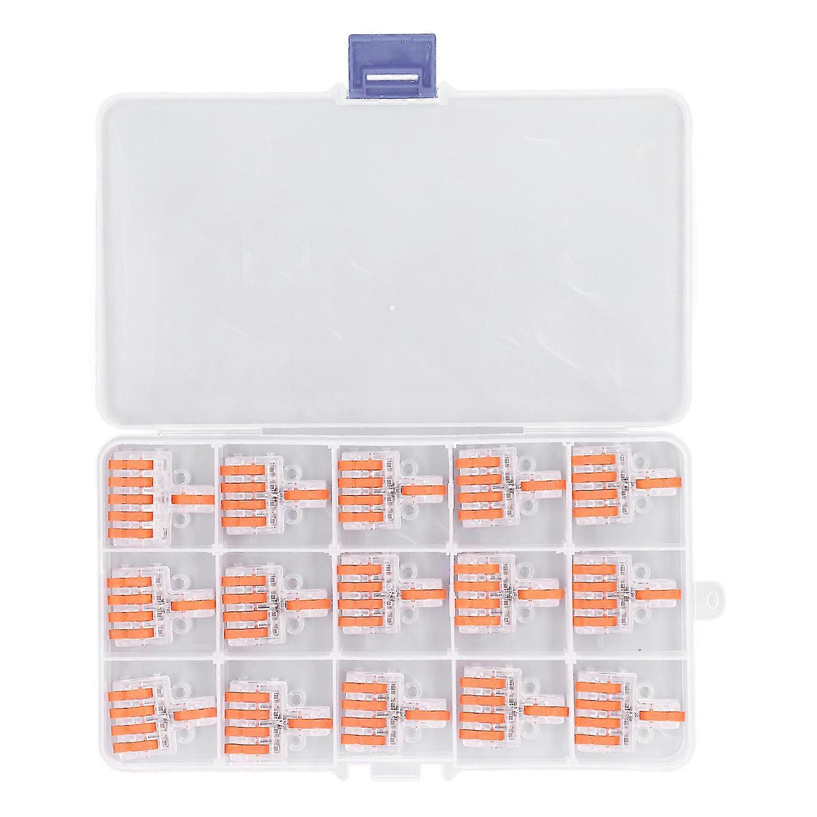 Wire Conductor Connector Lever Splicing Terminal Set Kit - 15Pcs Transparent DF?14