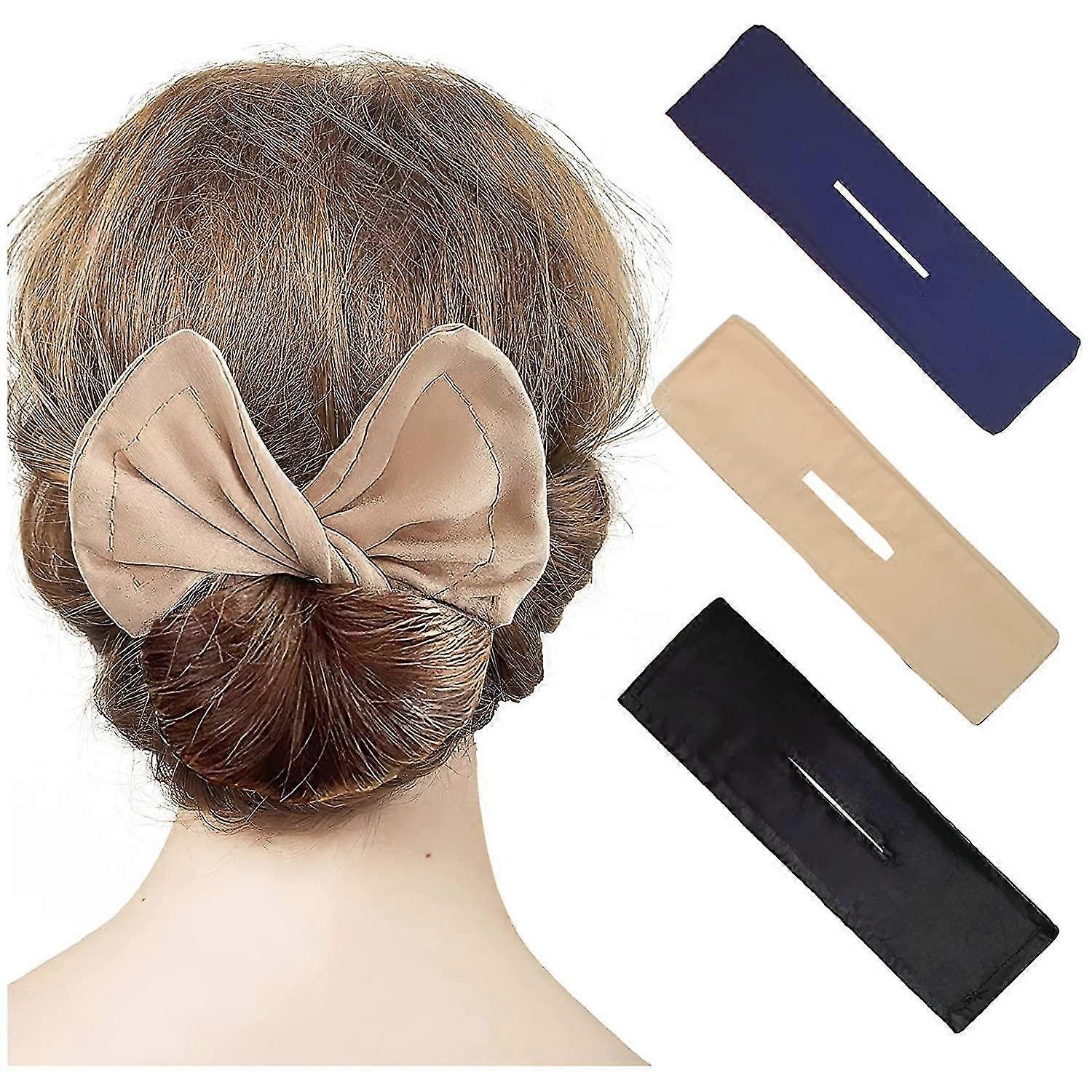 3-pack Bun Twister Flexible Donut Bun, Lazy Curler, Headband French Twist Bun