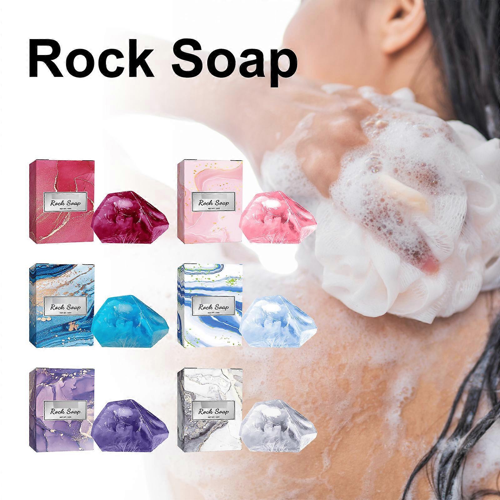 Rock Soap, Bath Gemstone Soaps, Bath Soap Decorative Crystal Soap with Natural Ingredients & Essential Oil- Moisturizing & Scented Fancy Soap