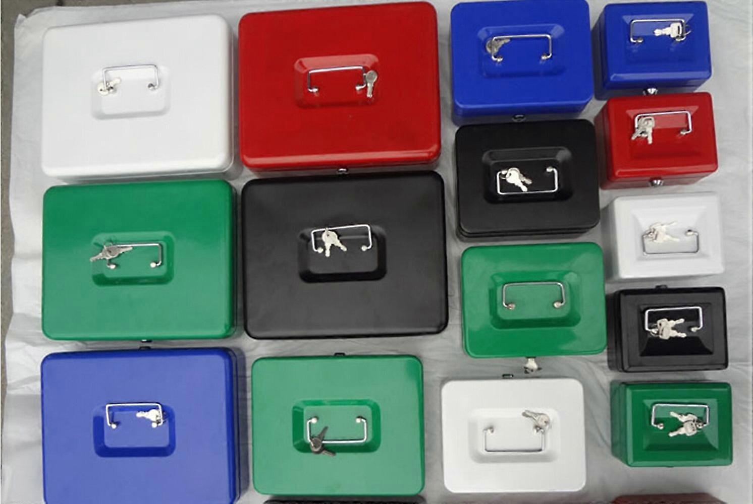 10 Inch Small Steel Cash Box Safty box With Removable Tray and Key Lock 2 keys