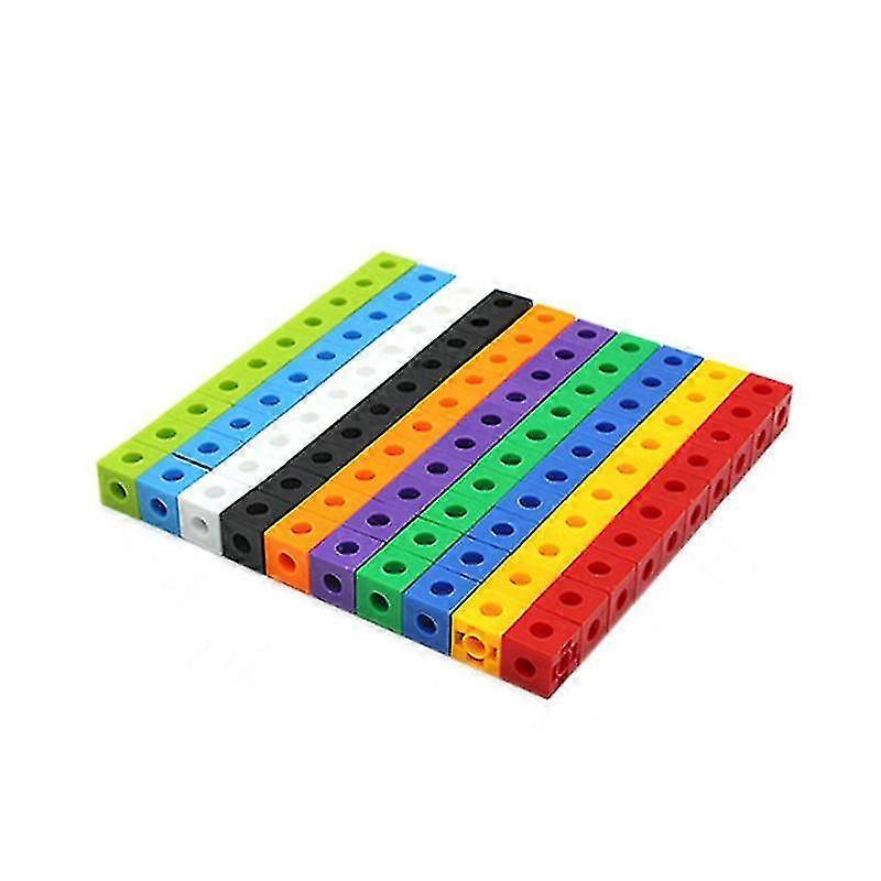 100pcs Mathematics Linking Cubes Numberblocks Interlocking Multilink Counting Blocks