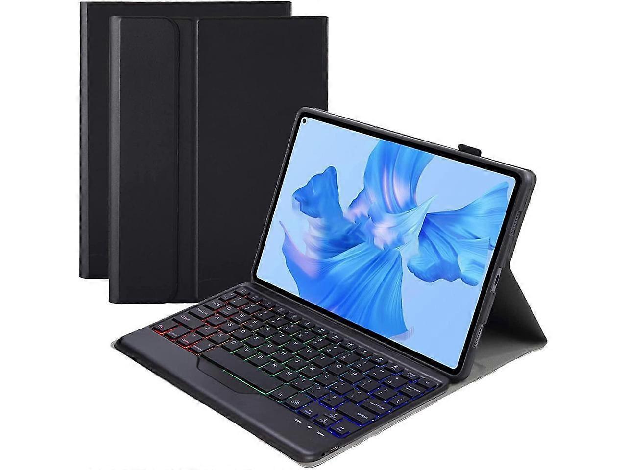 Keyboard Case for Huawei MatePad 11 2021, Soft TPU Protective Cover, [Tri-Color Backlit] Magnetically Detachable Wireless Bluetooth Keyboard