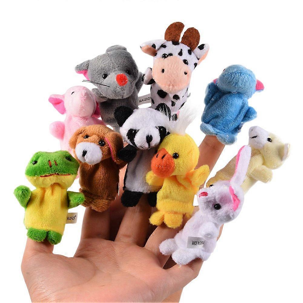 10pcs Plush Finger Puppets Animal Style for Toddlers Story Time