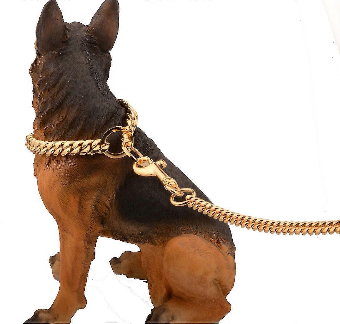 10mm Metal Dog Leash Dog Chain with Padded Handle with Padded Handle For Medium Dogs Pet Leash Gold