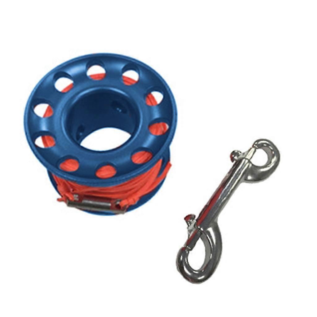 Scuba Diving Finger Spool Reel with 30m Guide Line Diving Spool Shaft with Hook Anti-Winding Device Reel Surface Marker