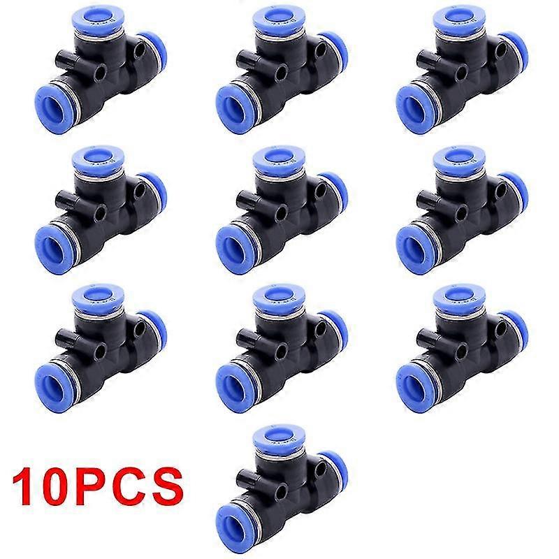 10 Pcs 6mm Pipe Connector Tee Union Connectors 3 Way T T Type Pvc Union Pneumatic