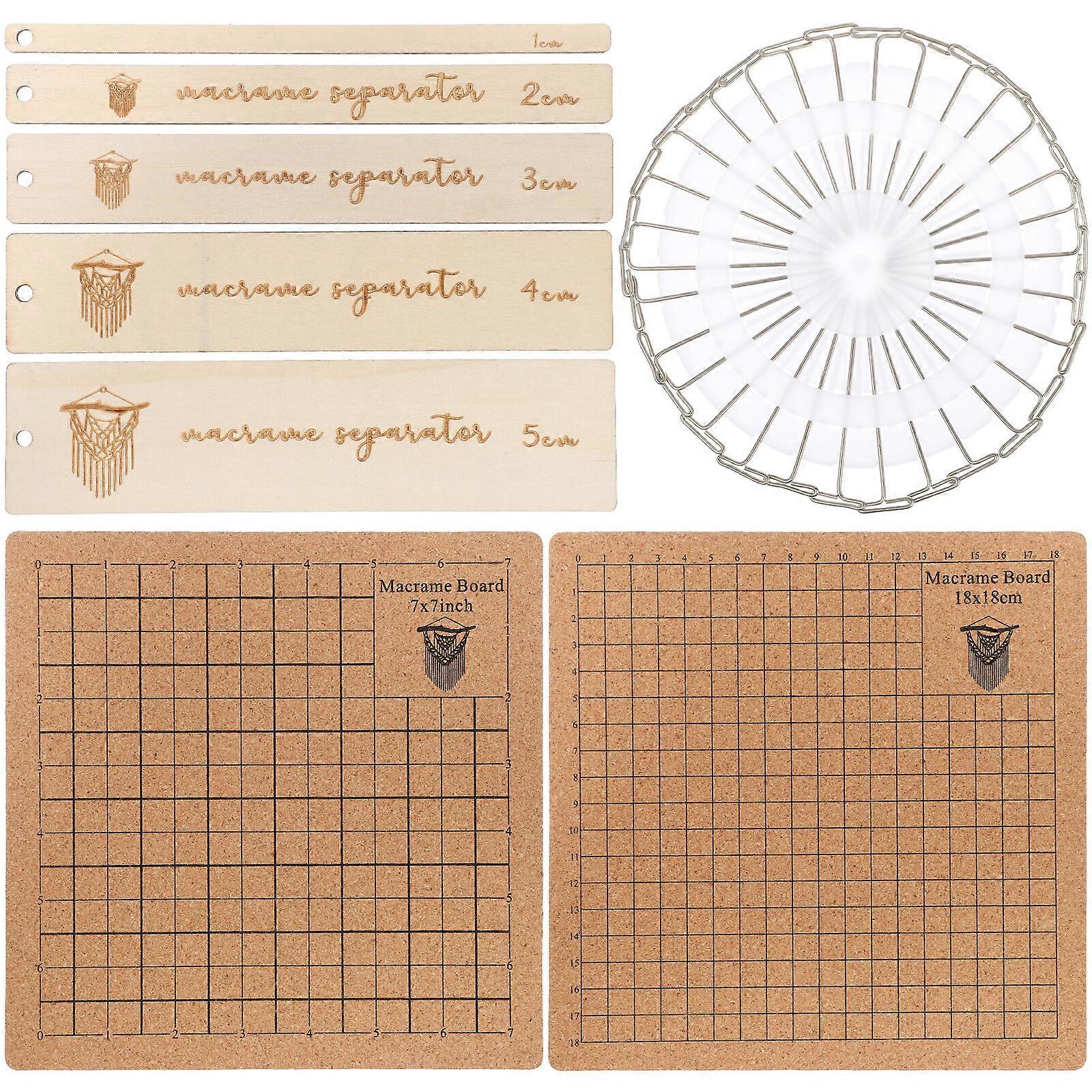 1 Set Macrame Board Craft Board Macrame Supplies For Braiding Knotting with Pins and Rulers