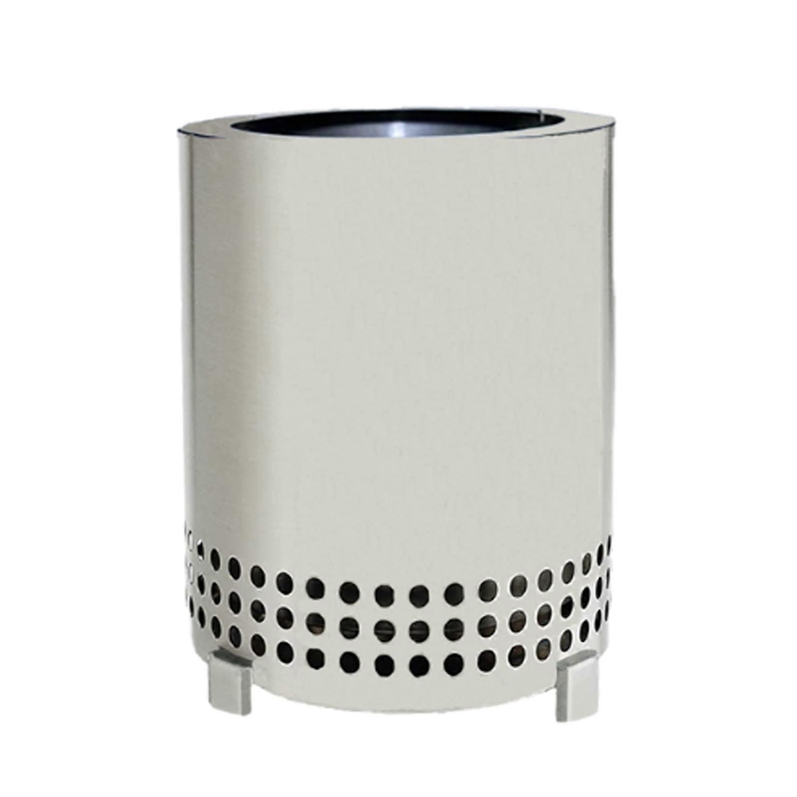 Poêle Solo en acier inoxydable Mesa Foyer de table avec support | Mini feu extérieur à faible dégagement de fumée pour les zones urbaines et les banlieues | Alimenté par des granulés ou du bois