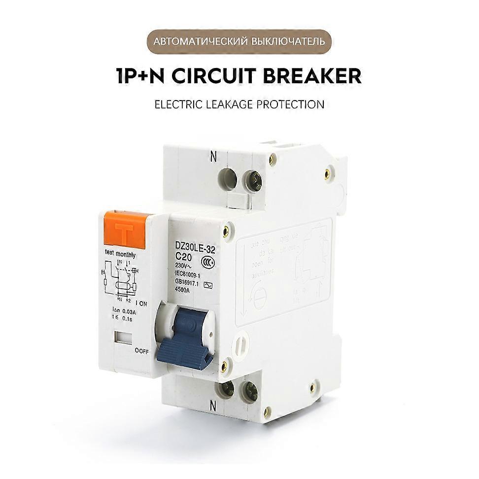 DZ30L DZ40LE EPNL DPNL 230V 1P+N Residual Current Circuit Breaker With Over And Short Current Leakage Protection RCBO MCB 6-63A