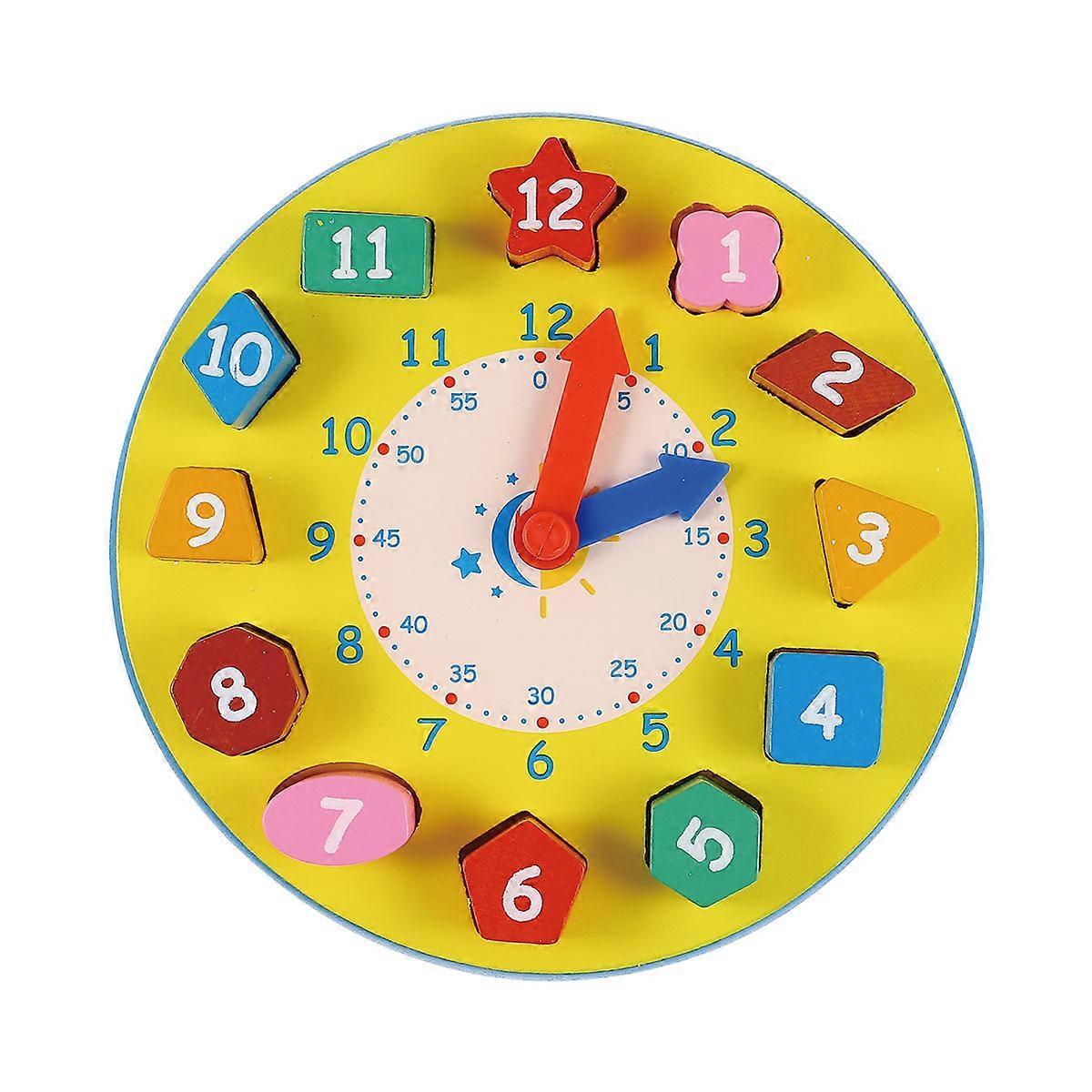 Digital Clocks Shape Number Clock Toy Wood Shape Sorting Toy Clock Puzzle Toy Digital Clock Block Jigsaw