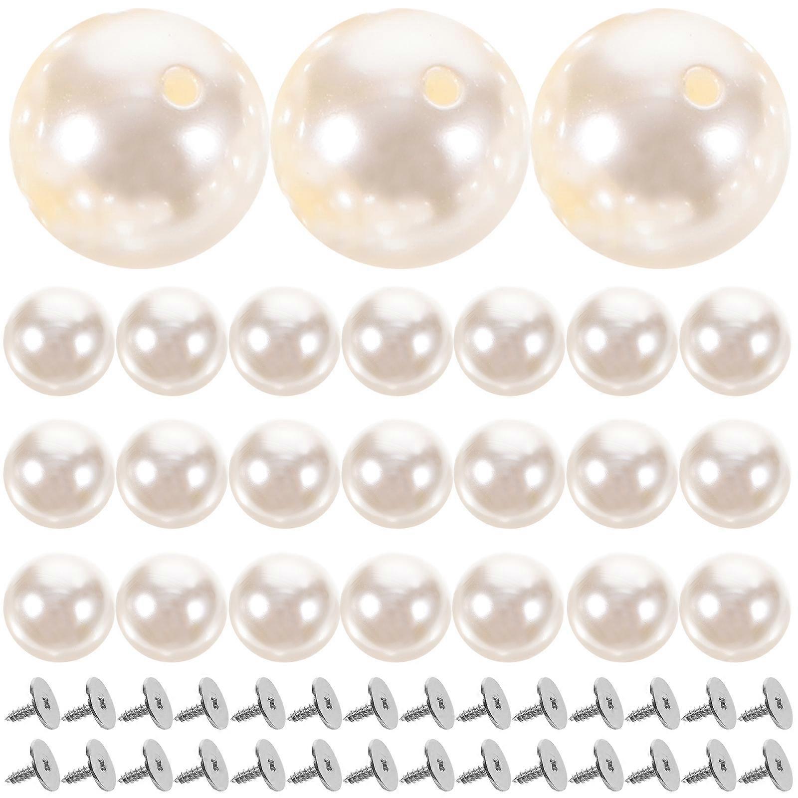 50Pcs Pearl Buttons Delicate Pearl Buttons DIY No Sew Buttons Clothing Pearl Buttons