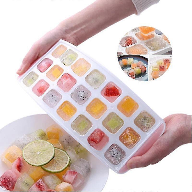 Silicone Ice Square Trays,21 Cavity Ice Cubes Mold,With Removable Lid
