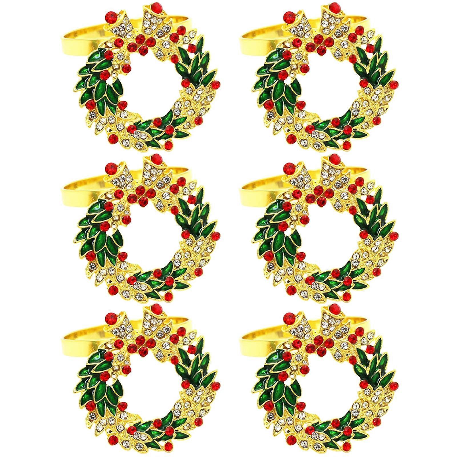 6Pcs Napkin Buckles Eye-catching Rust-proof Metal Napkin Rings Dining Table Setting for Home JIKAIX