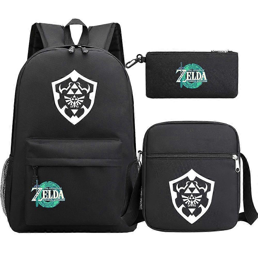 "Zelda Kingdom Tears" painettu teini-ikäinen opiskelijakoululaukku - 3-osainen reppusetti miehille ja naisille
