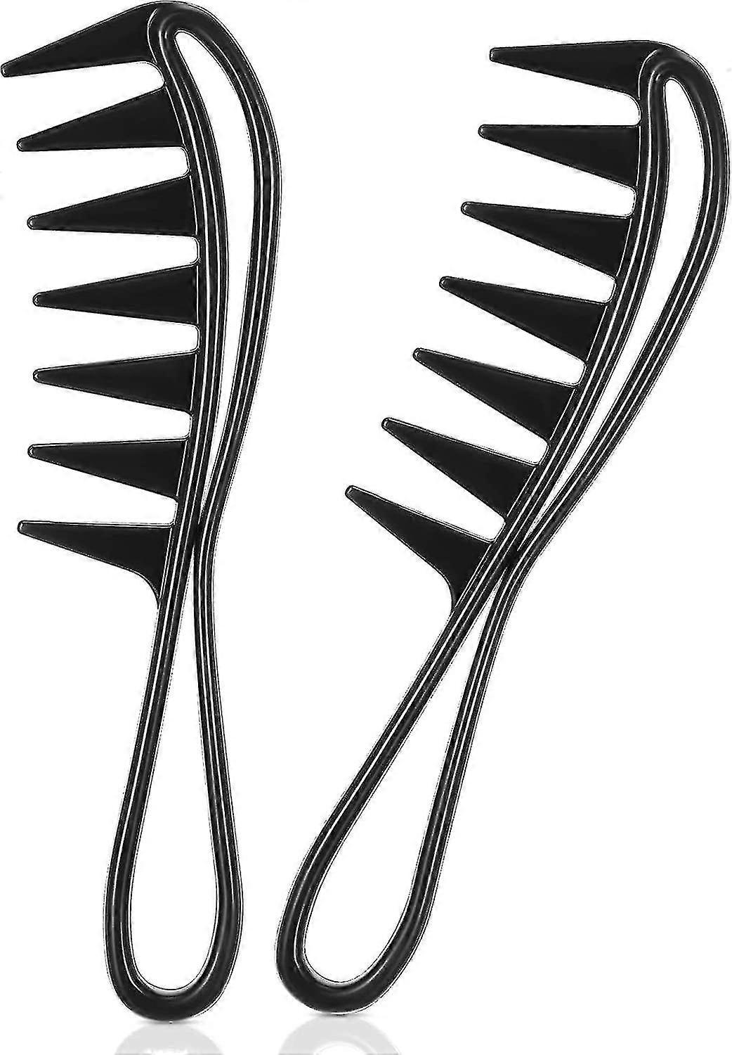 2pcs Wide Tooth Comb, Wide Tooth Detangling Comb, Shower Flexible Comb Anti-static Anti-detangling For Curly Hair