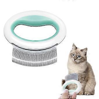 Katzenkamm Massagegerät Haustier Haarentfernung Massierende Muschelkamm Soft Deshedding Bürste Pflege und Abwerfen Mattierte Pelz Entferner Massage Werkzeug (grün) Xq-ms