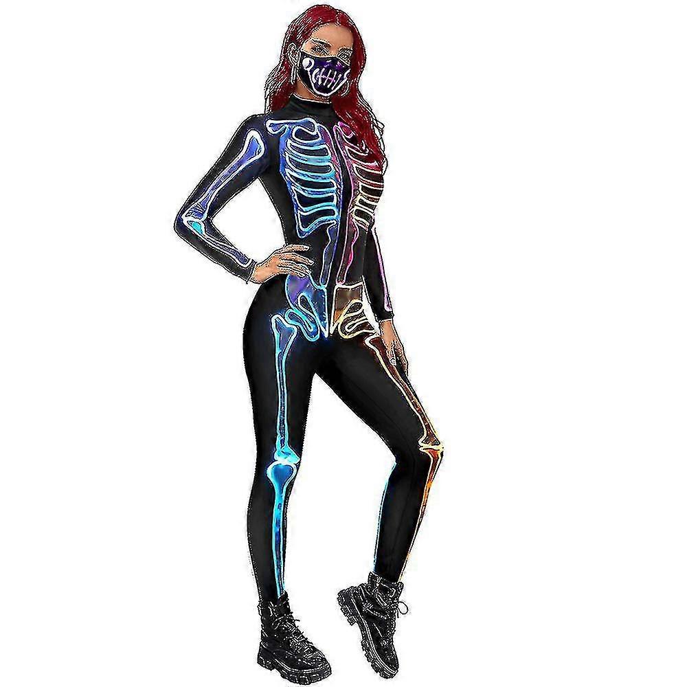3d Colorful Skeleton Bodysuit Stretch Cosplay Jumpsuits