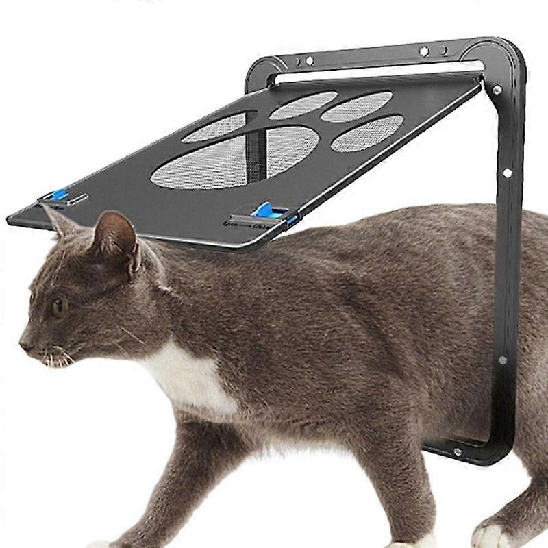 Cat Door For Windows High Temperature Resistant Magnet Positioning Flap Noise Reduction Pet Gate With Puppy Paw Print Easy