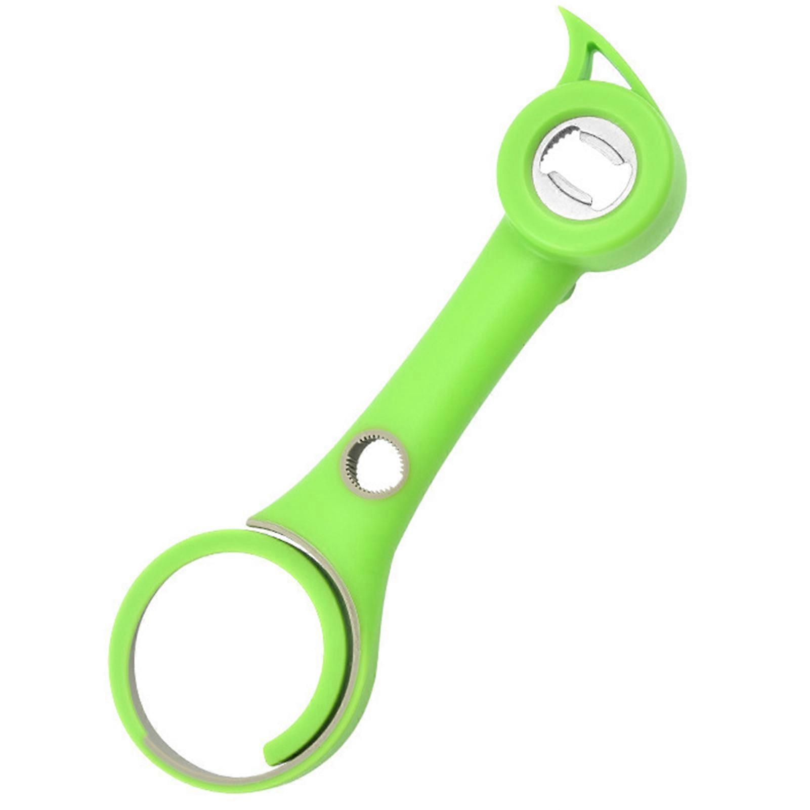 Bottle Opener High Hardness Reusable Ergonomic Handle Comfortable Grip Multifunctional Save Labor Stainless-Steel 6-in-1 Manual Opener Can Jar Remover