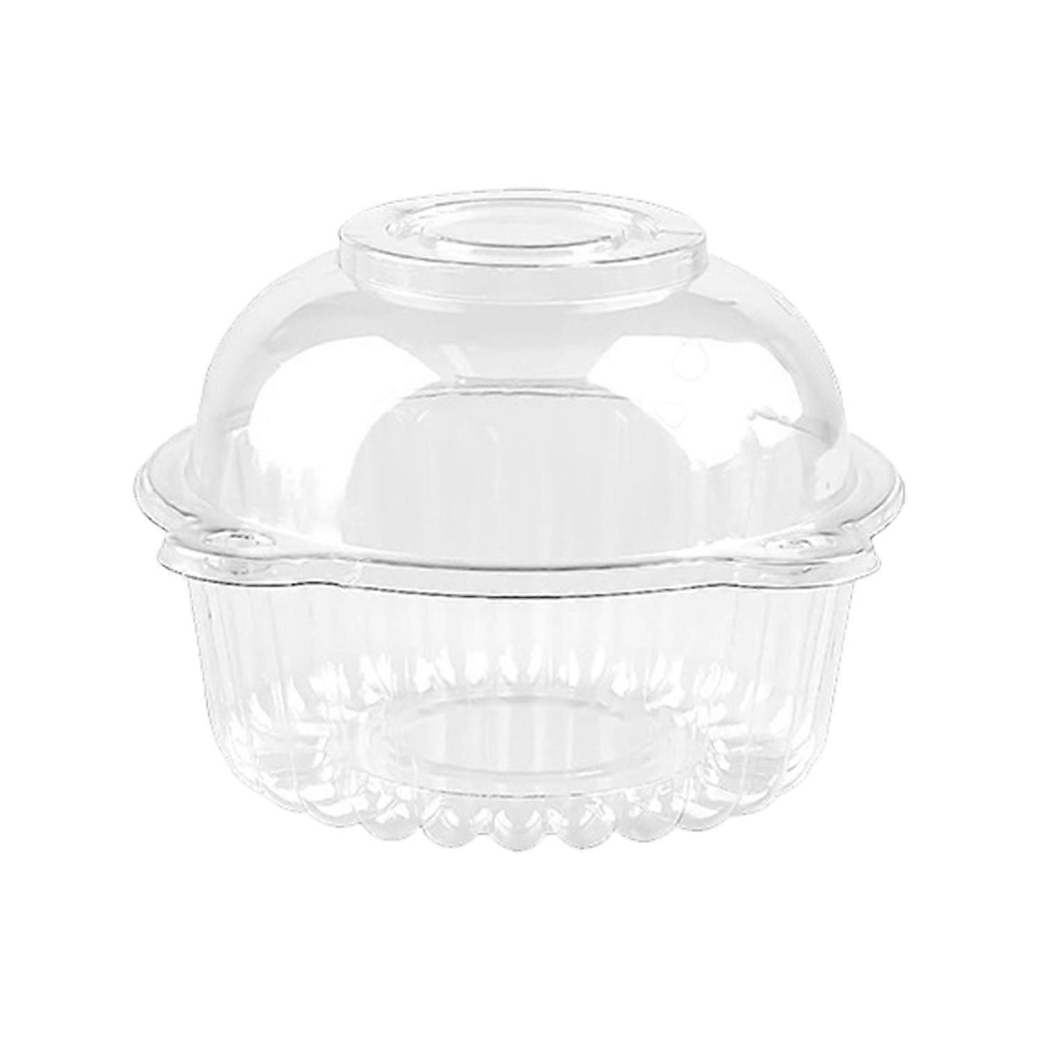100Pcs Clear Cupcake Containers with Dome Lids Stackable Odor-Free Single Cupcake Holders for