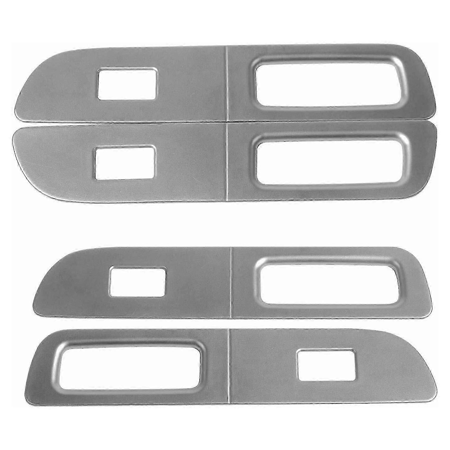 4x Silver Inner Window Lifter Switch Panel Decor Cover For 2009-2014