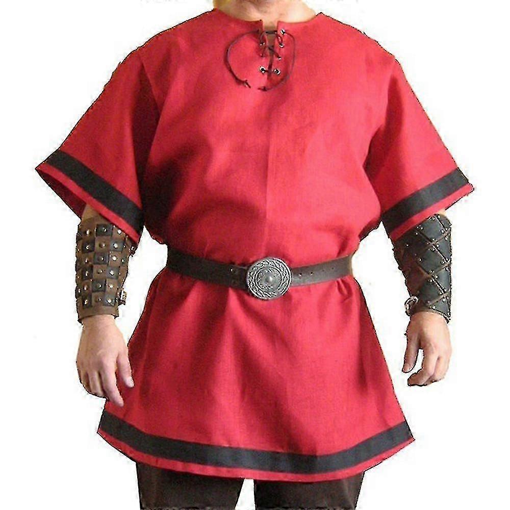 メンズ中世コスチュームコスプレパーティールネッサンスチュニックバイキングナイト海賊ヴィンテージウォリアーシャツ