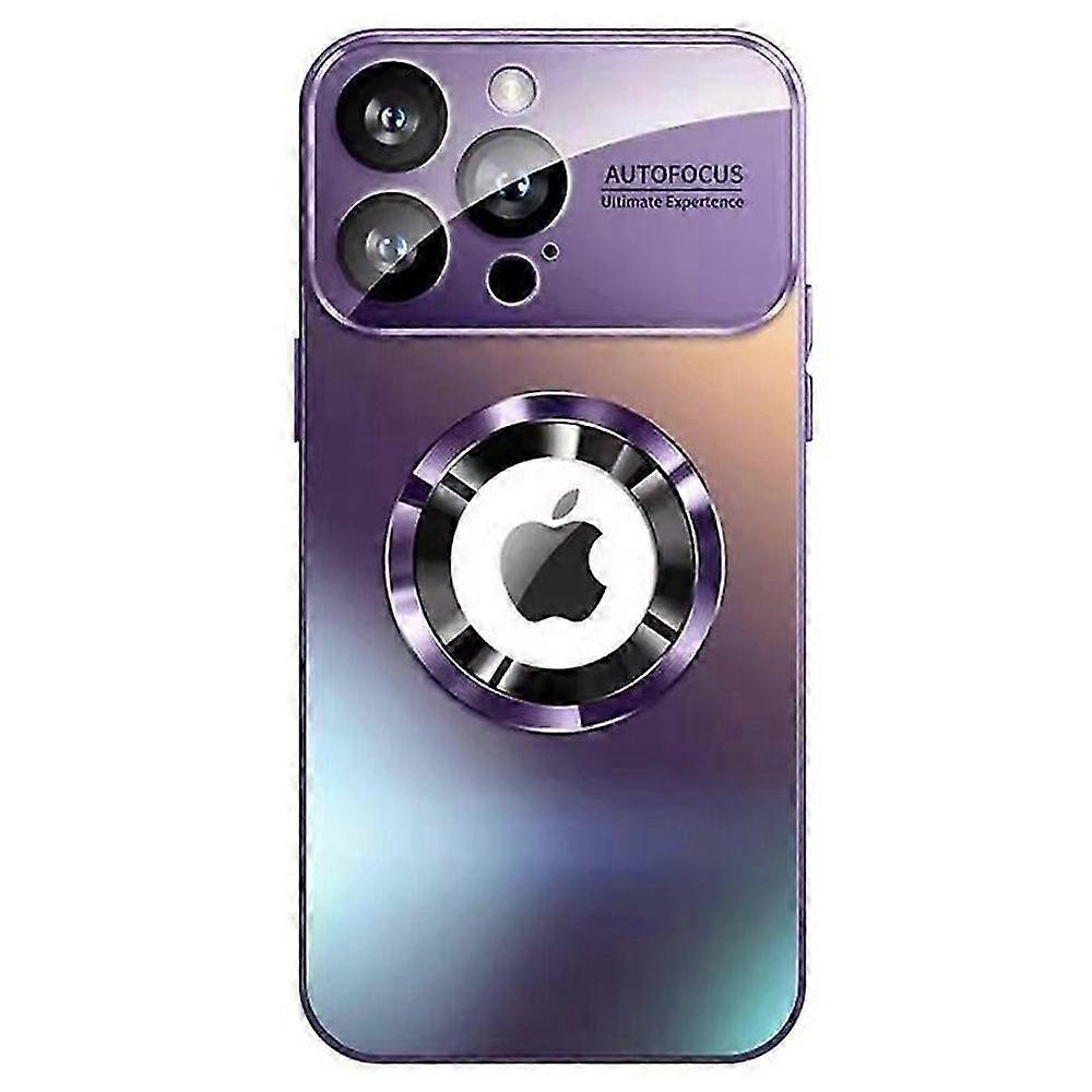 For iPhone 14 Pro Max Case with Lens Film Magnetic Anti-scratch PC Phone Protective Shell