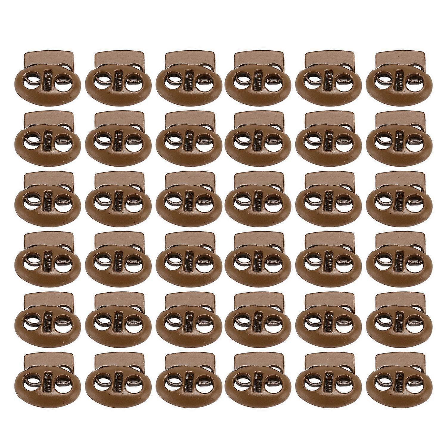 30pcs Spring Cord Lock Multipurpose Double Hole Spring Toggle Stopper for Shoelace Drawstrings Parac