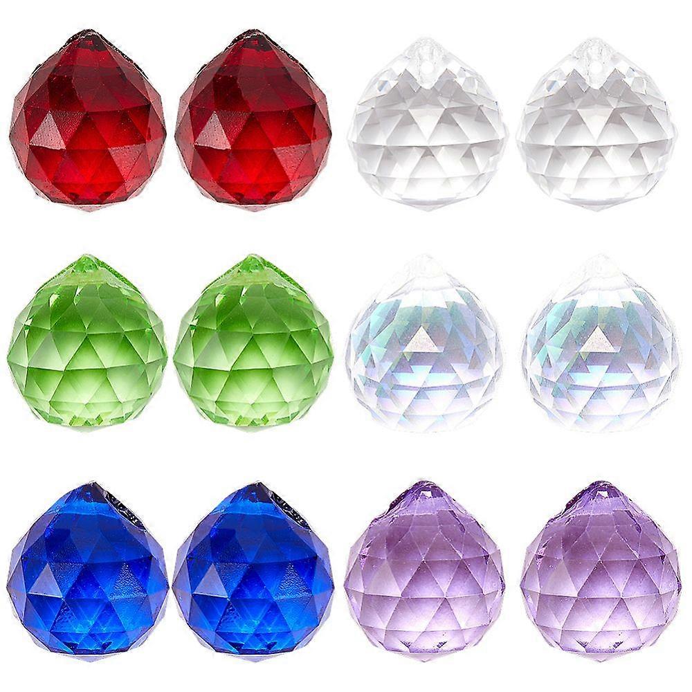 1Set Teardrop Transparent K9 Glass Pendants Crystal Ball Prism Hanging Pendants for Ceiling Chandelier Windows Mixed Color 23~24x20~21mm Hole: 1.2~2mm