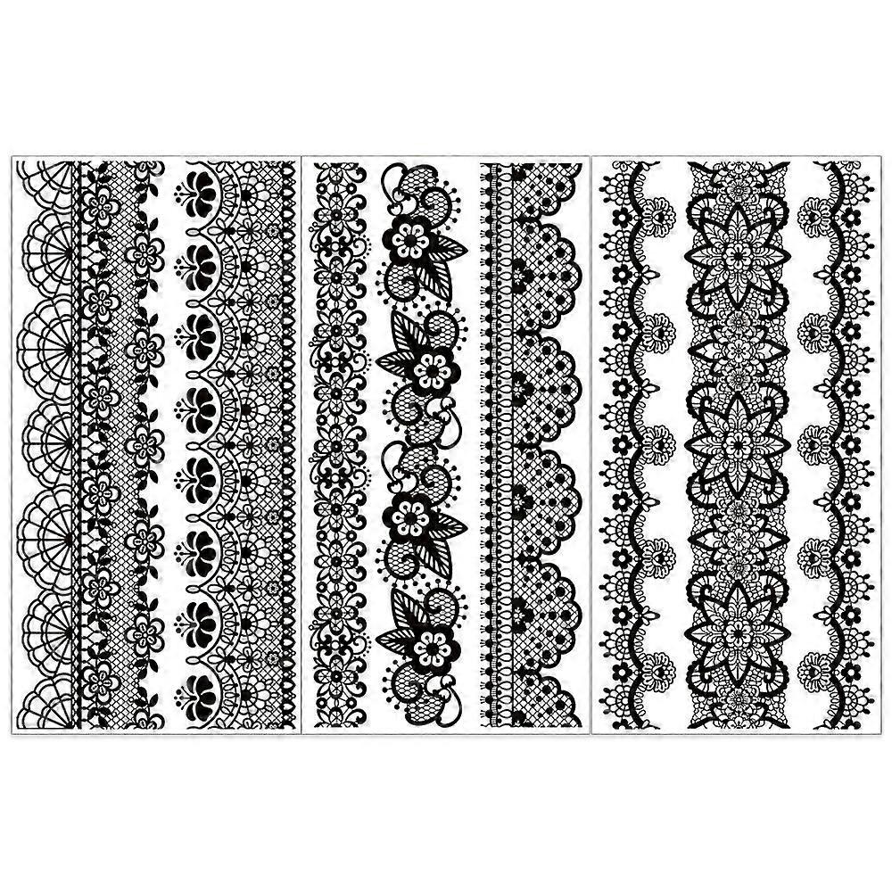 3 Sheets 3 Styles PVC Waterproof Decorative Stickers Self Adhesive Decals for Furniture Decoration Floral 300x150mm 1 sheet/style