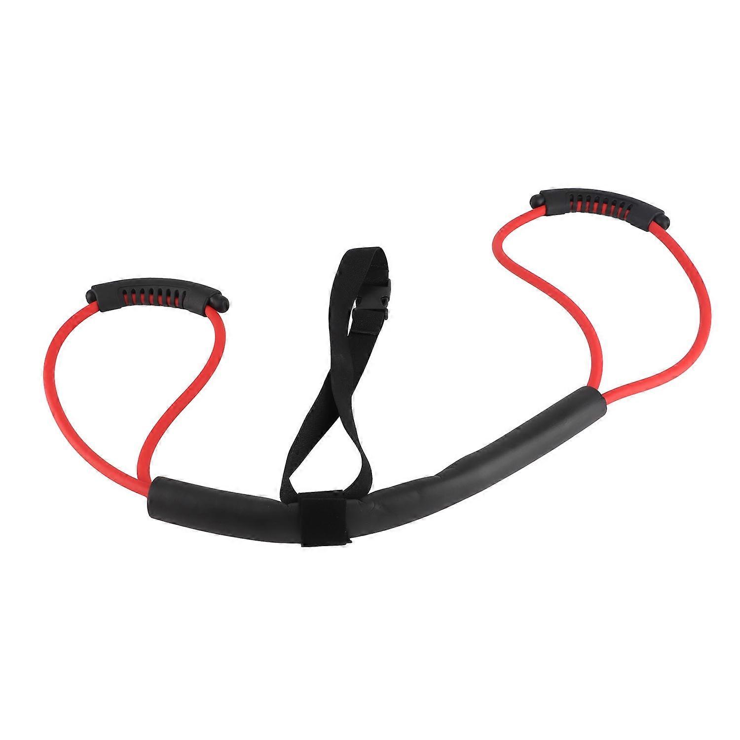 Resistance Band Arm Back Strength Training Stretch Band with Comfortable Handle for Home Workout Red