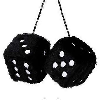 Pair of Retro Square Mirror Hanging Couple Fuzzy Plush Dice...