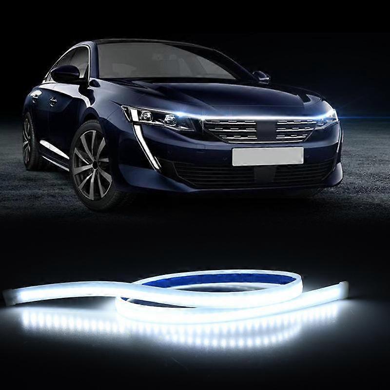 Night knight Led Car Daytime Running Lights Strip Universal DRL Car Engine Cover Decoration Hood Light Bar Flexible Auto Headlights 12V