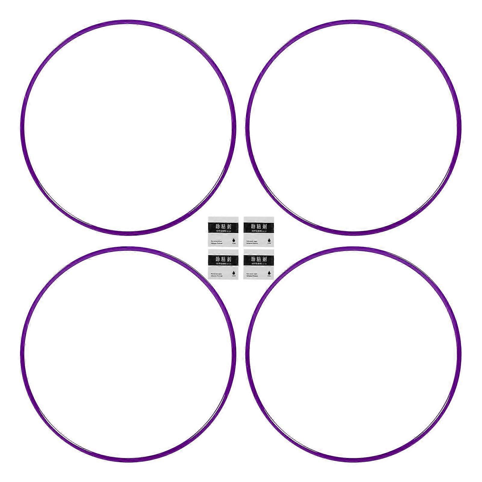 4pcs 21 אינץ 'מגן חישוקי גלגלים הוכחה לשריטות דבק עצמי מגן חישוק גלגל ABS התאמה אוניברסלית למכוניות סגול MK4043