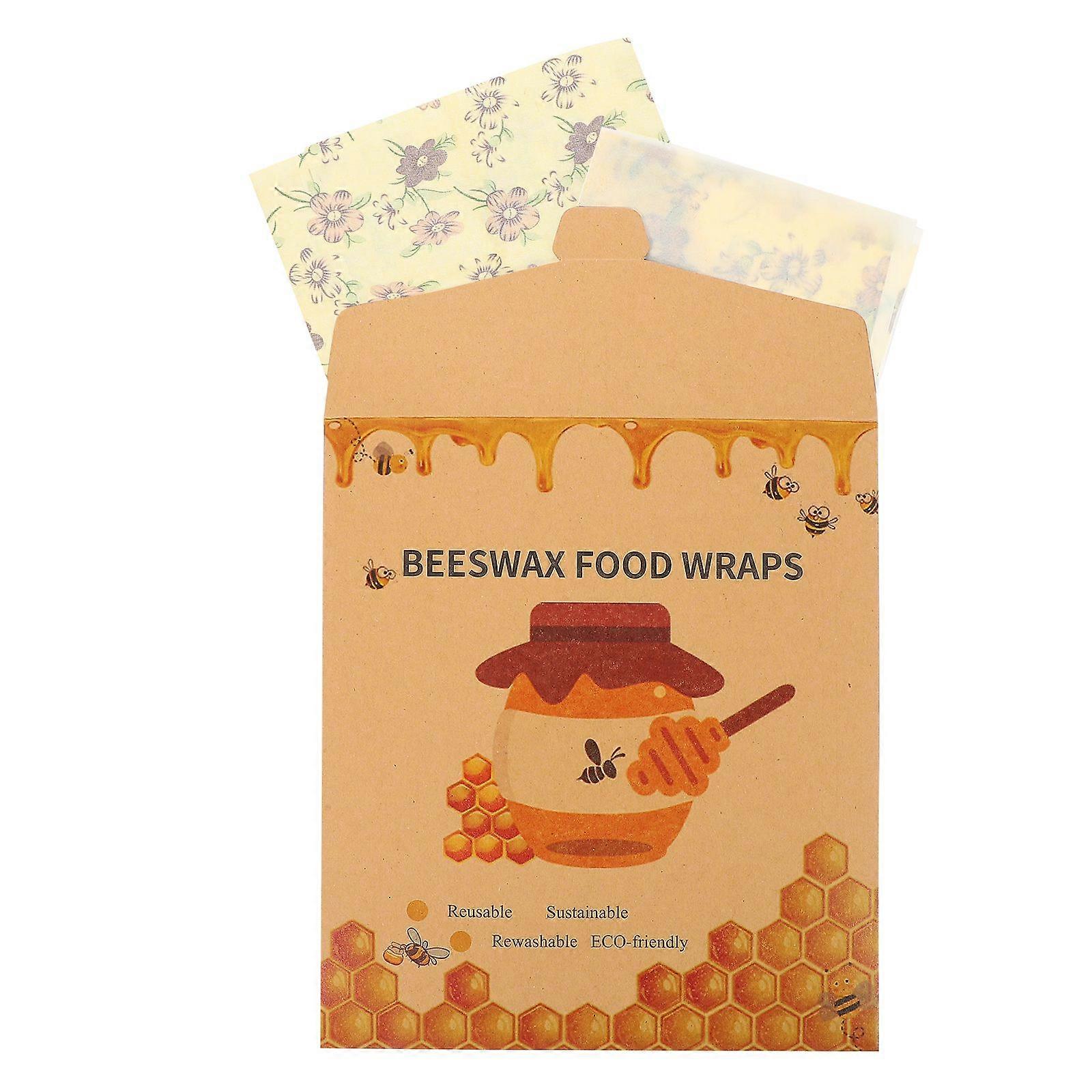 3Pcs Beewax Food Wraps βιώσιμα περιτυλίγματα τροφίμων επαναχρησιμοποιήσιμα φύλλα περιτυλίγματος τροφίμων