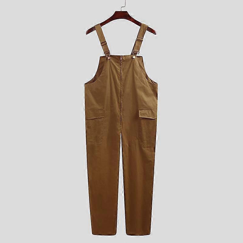 Men's Casual Overalls Fashion Men Strap Wide Legs Long Pants Jumpsuits Dungaree Bib Cargo Trousers Overalls Plus Size