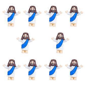 10 Mini-Jesus-Figuren, Miniatur-Jesus-Spielzeug für Regal oder Tisch, Geschenk
