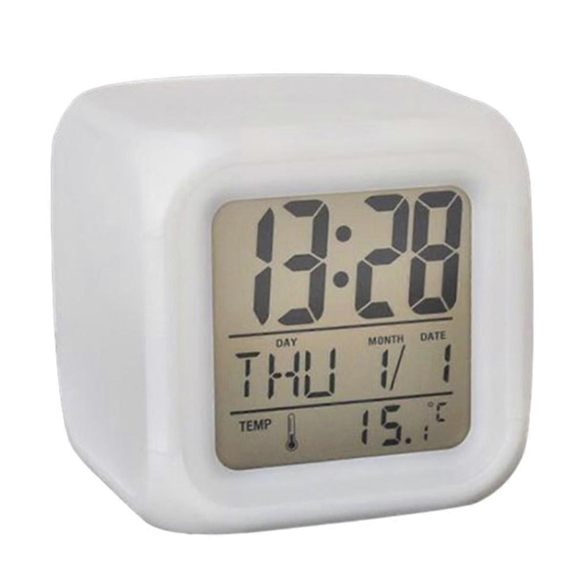 Digital alarm clock with temperature night light function for bedroom