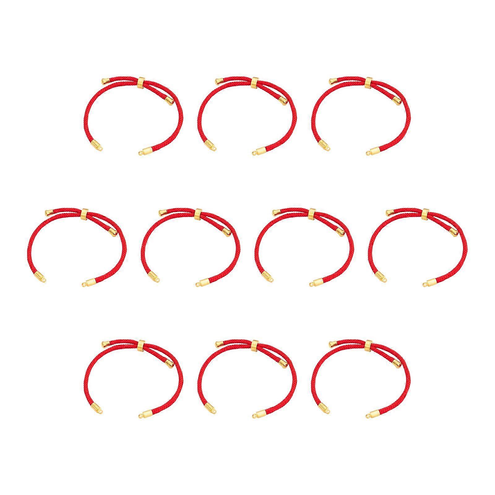 10x Adjustable Slider Bracelets, Handmade String Wrap Bracelets, Twisted Cord