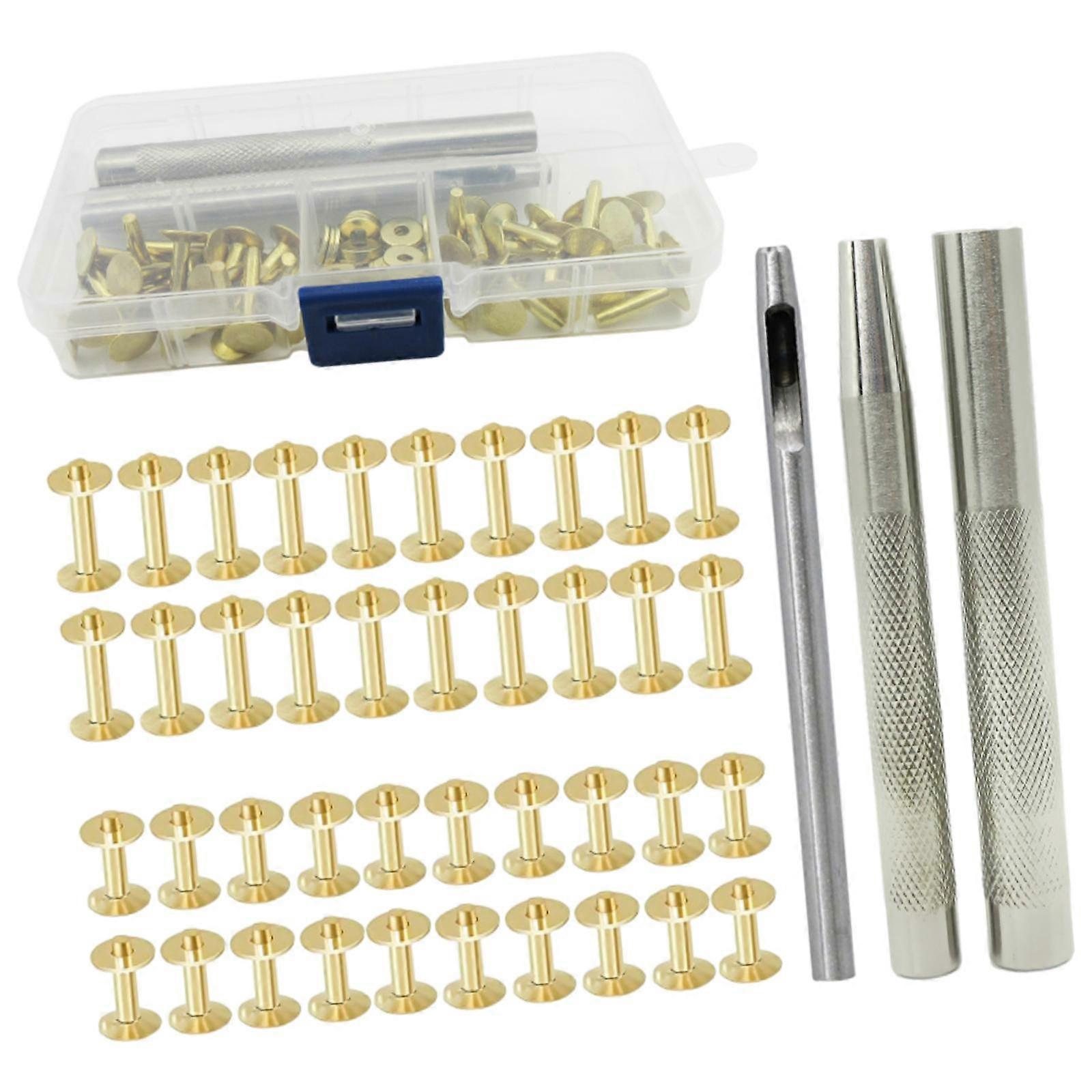 Leather Rivet Kit Copper Rivets with Setting Tool Metal Studs Leather Crafting