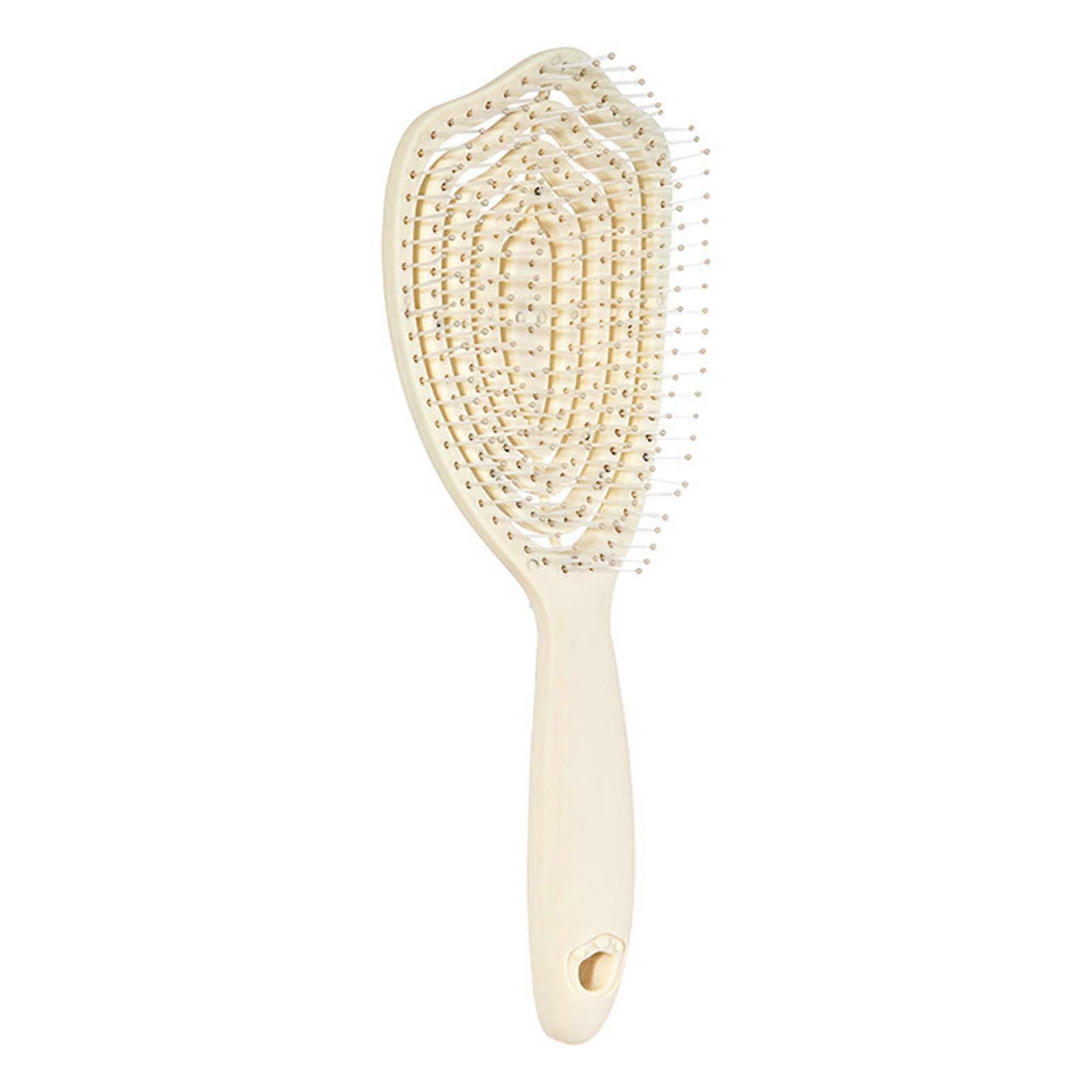 Curved Detangling Brush With Scalp Care Technology Hollow out Hair Comb Hairdressing Tool Suitable For Wet And Dry Hair  Yellow