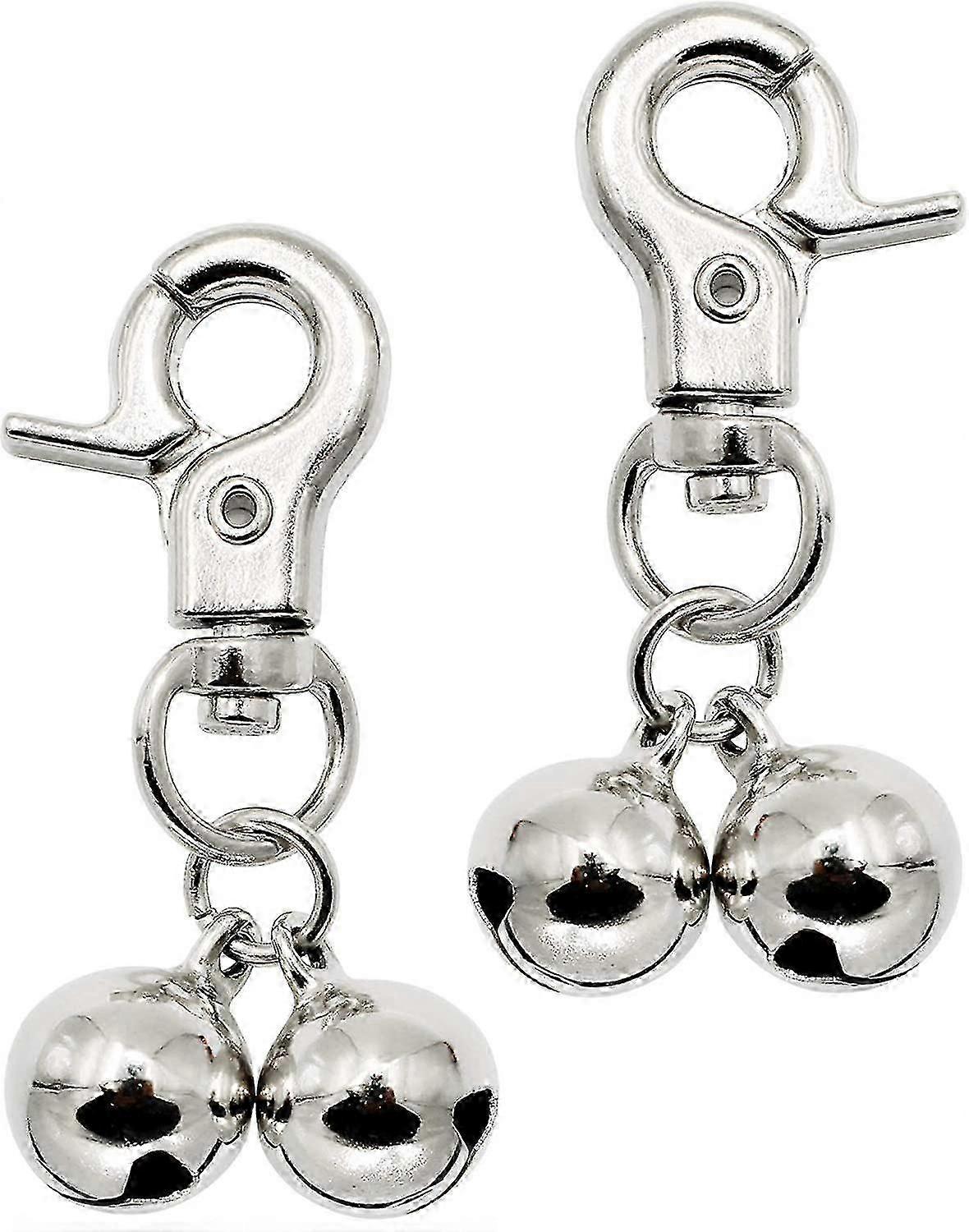 2-Pack Dog Collar Bell Pet Pendant Accessories Training Collar (Silver)