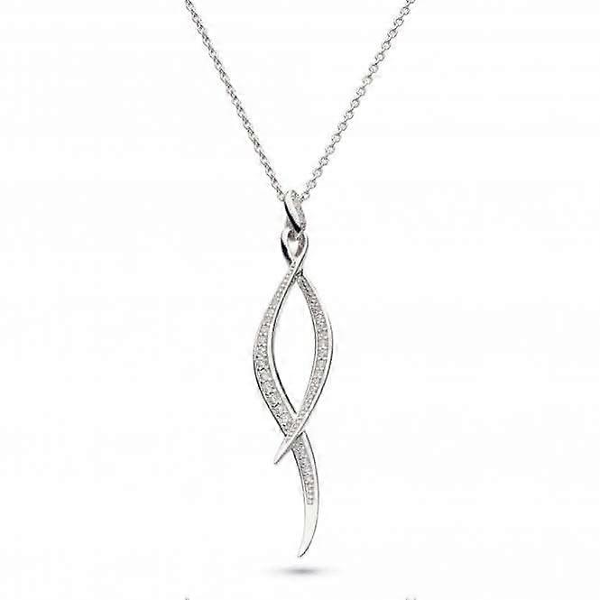 Kit Heath Entwine Twist Rhodium Plate Zirconia 20" Necklace 90225CZ