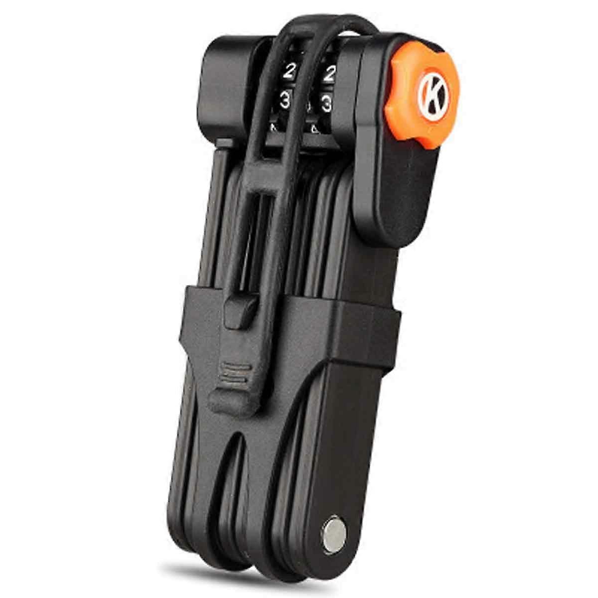 Foldable Bike Lock, Electric Scooter, Scooter, Shear-Resistant Bike Lock, 4-Digit Code Padlock, 8-Section Folding, 8 Extremely Hardened Steel Links