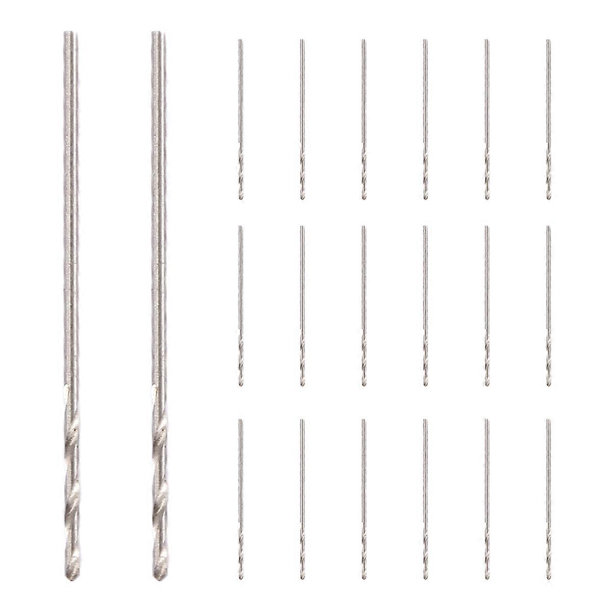 20 Pcs 30mm Long 0.8mm Dia Micro HSS Twist Drill Bit