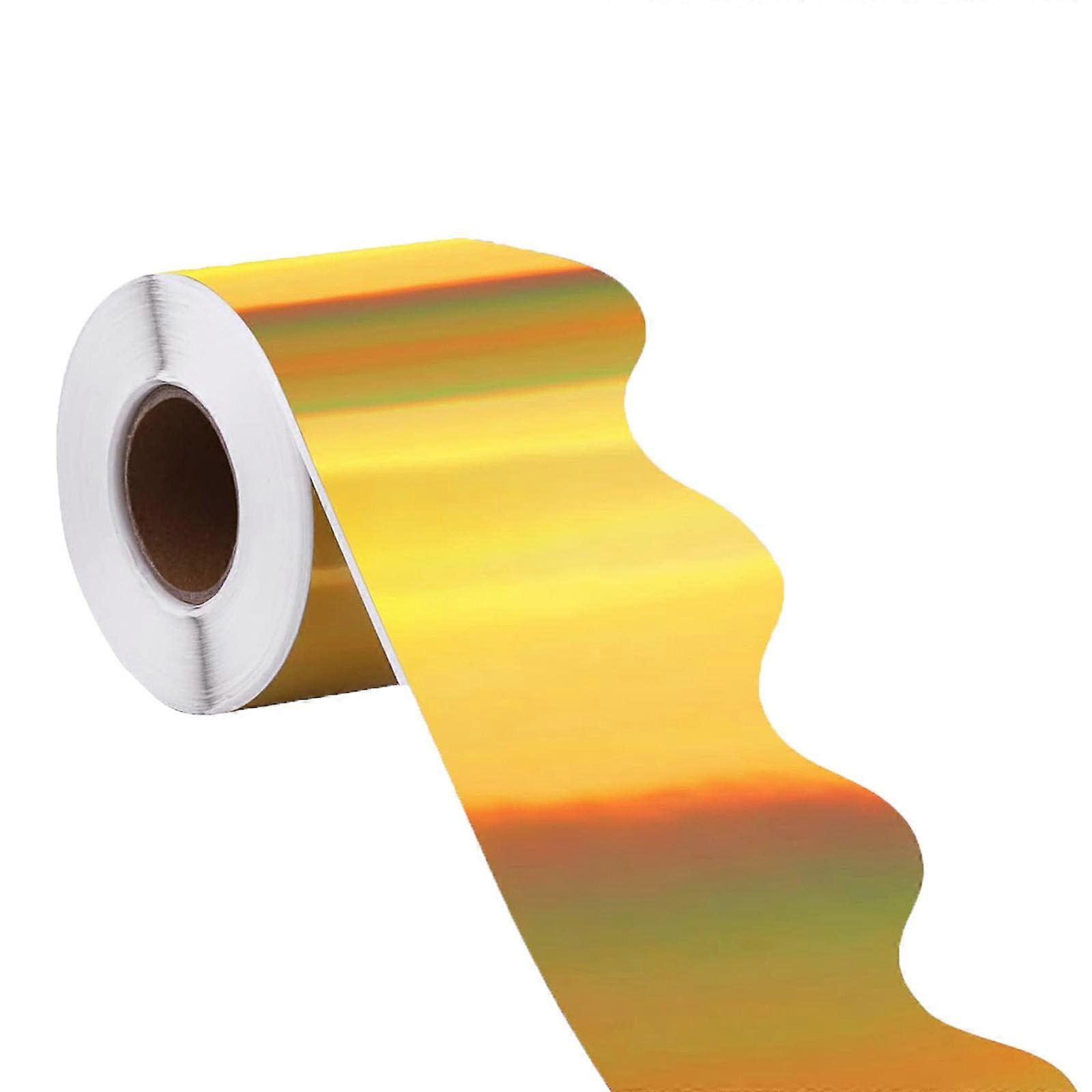 Bordure dorée pour tableau d'affichage, autocollants en forme d'éventail pour la décoration de rentrée scolaire, multicolore