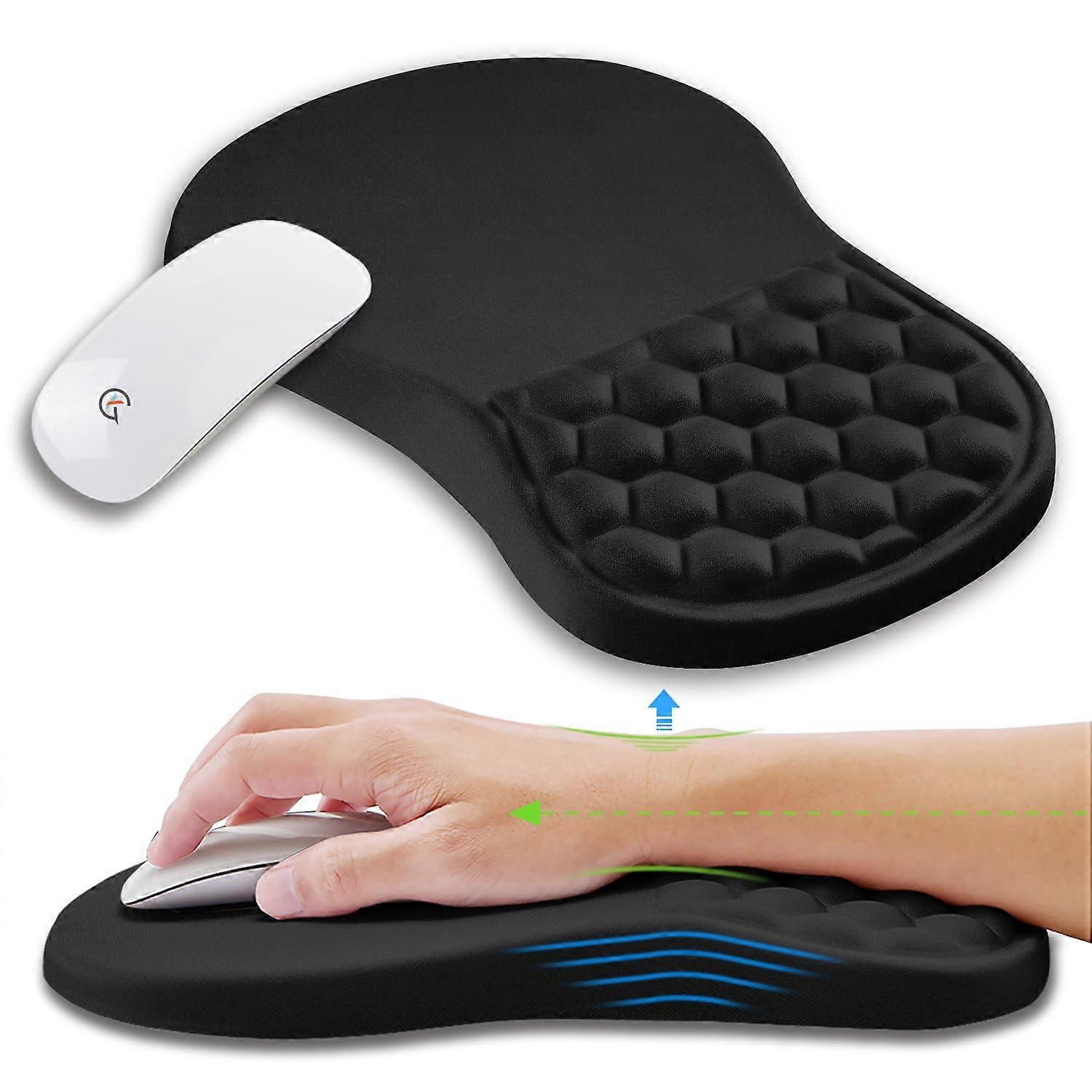 Ergonomic Mouse Pad Wrist Support With Memory Foam Wrist Rest For Carpal Tunnel Relief Office Desk Pad 12X8 Inch